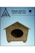 MELADA Kedi Evi Dış Ortam Uygun Ahşap Kedi Evi OSB 43x40x37 cm - 2