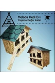 MELADA Kedi Evi Dış Ortam Uygun Ahşap Kedi Evi OSB 100X95X50 cm - 2