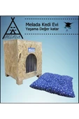 MELADA Kedi Evi Dış Ortam Uygun Ahşap Kedi Evi OSB Minderli 40x37x34 cm - 3