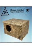 MELADA Kedi Evi Dış Ortam Uygun Ahşap Kedi Evi OSB 50x35x30 cm - 1