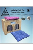 MELADA Kedi Evi Dış Ortam Uygun Ahşap Kedi Evi Double OSB Minderli 61x41x36 cm - 5