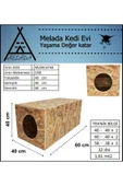 MELADA Kedi Evi Dış Ortam Uygun Ahşap Kedi Evi OSB 60x40x40 cm - 4