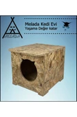 MELADA Kedi Evi Dış Ortam Uygun Ahşap Kedi Evi OSB 45x35x34 cm - 1