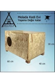 GOXAWEE Melada Kedi Evi Dış Ortam Uygun Ahşap Kedi Evi OSB 60x40x30 cm - 4