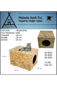 MELADA Kedi Evi Dış Ortam Uygun Ahşap Kedi Evi OSB 40x30x30 cm - 5