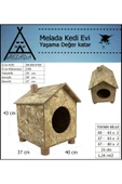 MELADA Kedi Evi Dış Ortam Uygun Ahşap Kedi Evi OSB 43x40x37 cm - 4