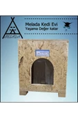 MELADA Kedi Evi Dış Ortam Uygun Ahşap Kedi Evi OSB 40x37x34 cm - 1