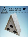 MELADA Kedi Evi Dış Ortam Uygun Ahşap Kedi Evi OSB 78x76x35 cm - 1