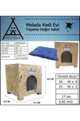 MELADA Kedi Evi Dış Ortam Uygun Ahşap Kedi Evi OSB Minderli 40x37x34 cm - 5