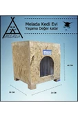 MELADA Kedi Evi Dış Ortam Uygun Ahşap Kedi Evi OSB Minderli 40x37x34 cm - 1