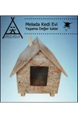 MELADA Kedi Evi Dış Ortam Uygun Ahşap Kedi Evi OSB 46x34x34 cm - 1