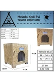 MELADA Kedi Evi Dış Ortam Uygun Ahşap Kedi Evi OSB 40x37x34 cm - 5