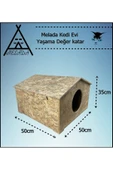MELADA Kedi Evi Dış Ortam Uygun Ahşap Kedi Evi OSB 50x50x35 cm - 3