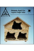 MELADA Kedi Evi Dış Ortam Uygun Ahşap Kedi Evi OSB 58x58x40 cm - 1