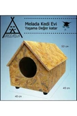 MELADA Kedi Evi Dış Ortam Uygun Ahşap Kedi Evi OSB 55x40x40 cm - 2