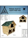 MELADA Kedi Evi Dış Ortam Uygun Ahşap Kedi Evi OSB 58x58x40 cm - 4