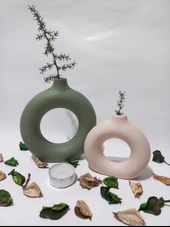 İKİLİ DONUT VAZO MUMLUK SET RANDOM thumbnail 1