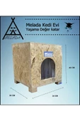 MELADA Kedi Evi Dış Ortam Uygun Ahşap Kedi Evi OSB 40x37x34 cm - 3