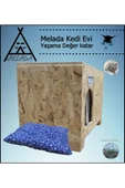 MELADA Kadima Kedi Evi Dış Ortam Uygun Ahşap Kedi Evi OSB Minderli 61x41x36 cm - 2