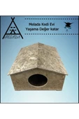 MELADA Kedi Evi Dış Ortam Uygun Ahşap Kedi Evi OSB 50x50x35 cm - 4