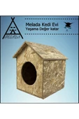 MELADA Kedi Evi Dış Ortam Uygun Ahşap Kedi Evi OSB 40x35x30 cm - 1