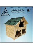 MELADA Kedi Evi Dış Ortam Uygun Ahşap Kedi Evi OSB 58x58x40 cm - 3