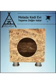 MELADA Kedi Evi Dış Ortam Uygun Ahşap Kedi Evi OSB Plastik Ayak 40x40x30 cm - 2