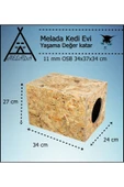 MELADA Kedi Evi Dış Ortam Uygun Ahşap Kedi Evi OSB 34x27x24 cm - 2