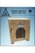 MELADA Kedi Evi Dış Ortam Uygun Ahşap Kedi Evi OSB 40x37x34 cm - 4
