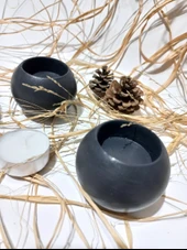 DÜZ YUVARLAK İKİLİ MUMLUK SİYAH thumbnail 3