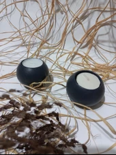 DÜZ YUVARLAK İKİLİ MUMLUK SİYAH thumbnail 1