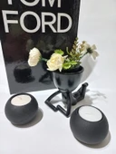 DÜZ YUVARLAK İKİLİ MUMLUK SİYAH thumbnail 2