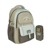 Relaxion Yeni Sezon, Kalemlikli, Gri-Kahverengi İthal Premium Okul Sırt Çantası (1515) thumbnail 1