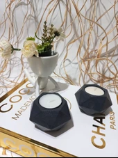 KÜÇÜK ALTIGEN İKİLİ MUMLUK SİYAH thumbnail 1