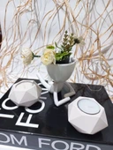 KÜÇÜK ALTIGEN İKİLİ MUMLUK BEYAZ thumbnail 4