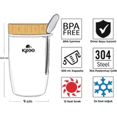 Igloo Bamboo Yemek Termosu 500ml-BEYAZ thumbnail 9