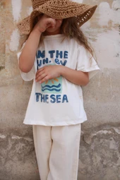 Güneş Baskılı T-shirt Müslin Pantolon Takım - 7