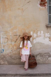 Limon Baskılı T-shirt Müslin Pantolon Takım - 1