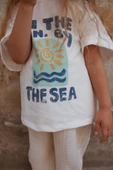 Güneş Baskılı T-shirt Müslin Pantolon Takım - 3