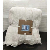 Dantela Fiona Bej Müslin Pamuk Anti-Alerjik Çift Kişilik Yatak Örtüsü (240x260) - 1