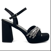 Beety 1018 1 25YA Kadın Abiye Ayakkabı Siyah Saten thumbnail 2