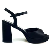 Beety 1008 24KA Kadın Abiye Ayakkabı Siyah Saten - 3