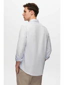 DS Damat Slim Fit Beyaz Oxford Düğmeli Yaka Kolay Ütülenebilir Nakış Detaylı Pamuklu Gömlek 4HC02ORT03265 thumbnail 3