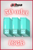 30 Adet 16GB Kapaklı USB Flash Bellek U126 Yeşil - 1