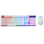 EVEREST KM-198 LUMINAX BEYAZ GÖKKUŞAĞI AYDINLATMALI Q GAMING OYUNCU KLAVYE + MOUSE SET - 1