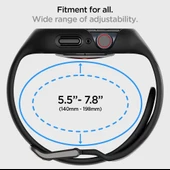 Spigen Apple Watch Seri 9/8/7 (45mm) ile Uyumlu Kılıf & Kordon Liquid Air Pro Black - ACS04182 - 5