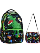 Dinazor Desenli İlkokul Sırt Çantası + Beslenme Çantası (2302) thumbnail 1
