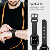 Spigen Apple Watch Seri 9/8/7 (45mm) ile Uyumlu Kılıf & Kordon Liquid Air Pro Black - ACS04182 - 7