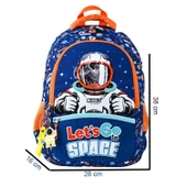 Muggle 3 Bölmeli Astro Okul Sırt Çantası Mavi (MU-5868) thumbnail 2