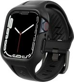 Spigen Apple Watch Seri 9/8/7 (45mm) ile Uyumlu Kılıf & Kordon Liquid Air Pro Black - ACS04182 - 1